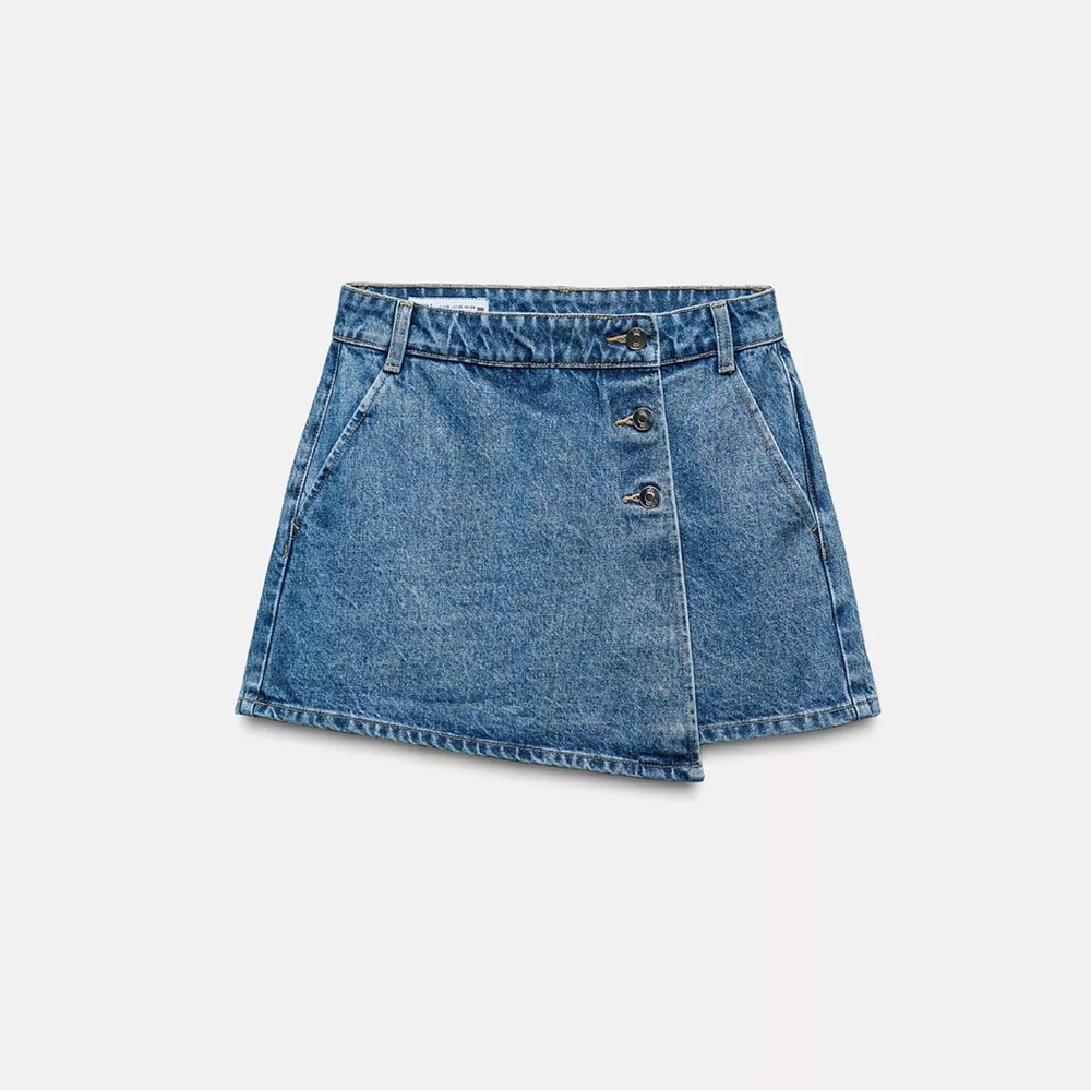 Zara Denim Wrap Skort Size XS NWT